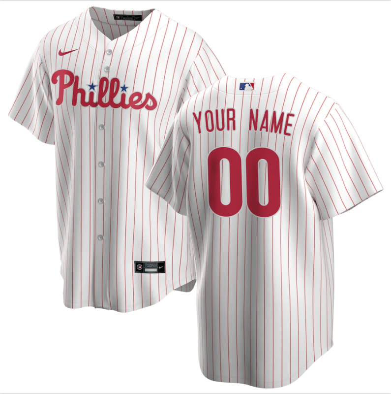 Men's Philadelphia Phillies Active Player Custom white Base Stitched Jersey